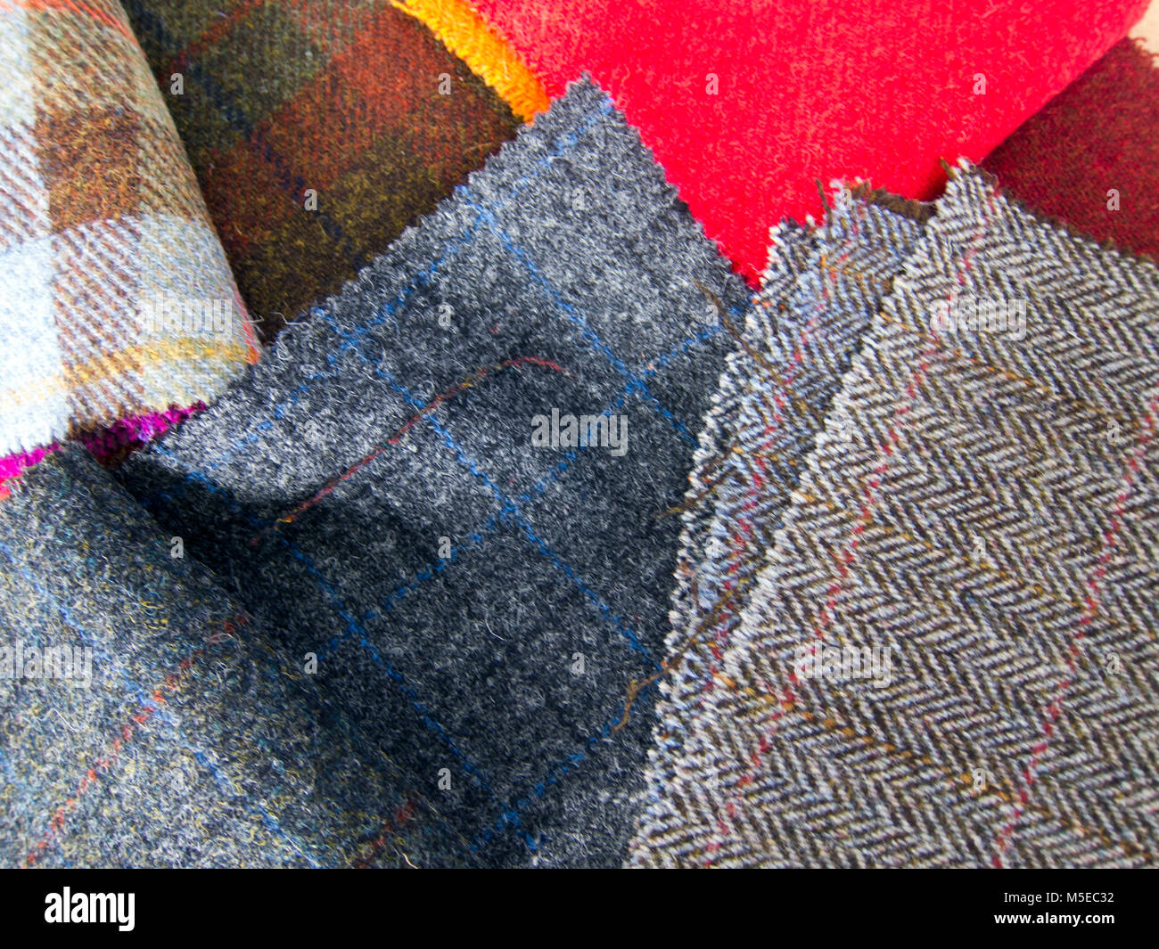 Scottish Harris Tweed samples Stock Photo