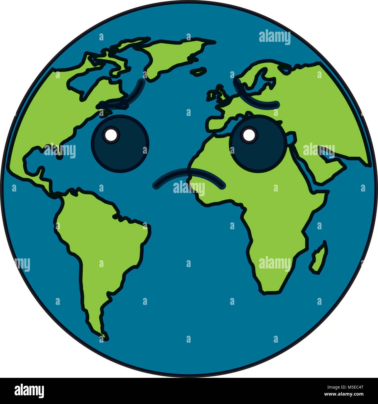 cartoon earth globe planet sad character Stock Vector Image & Art - Alamy