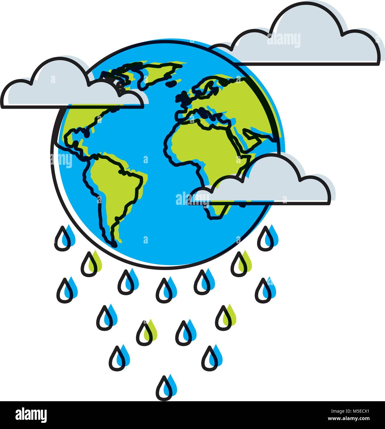 globe planet world cloud rain storm Stock Vector Image & Art - Alamy
