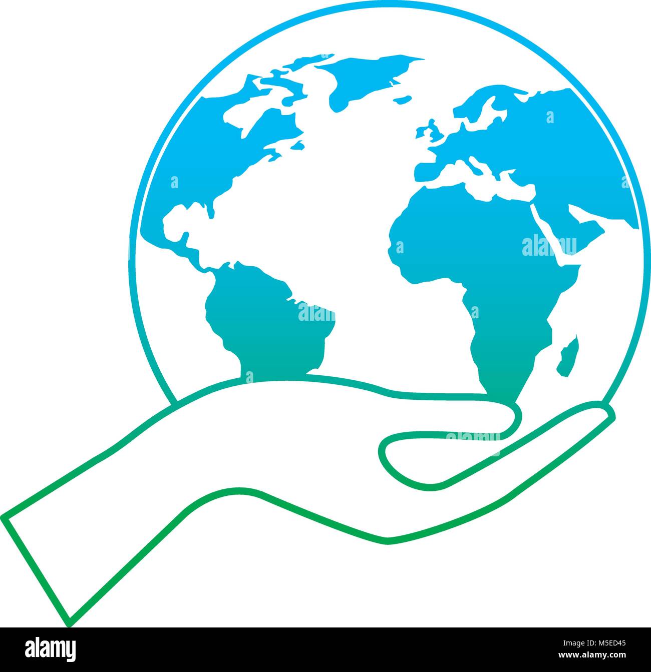 human hand holding earth globe world Stock Vector Image & Art - Alamy