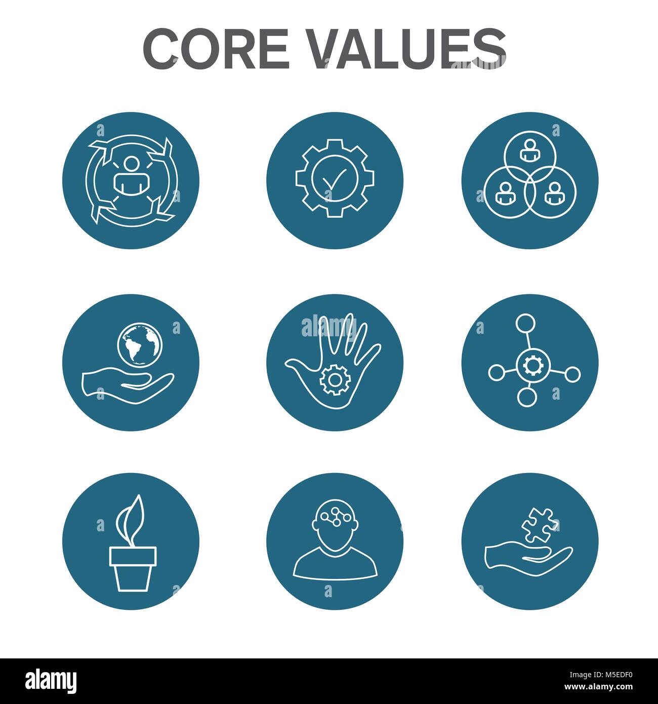 Core Values with Social Responsibility Image - Business Ethics & Trust Stock Vector