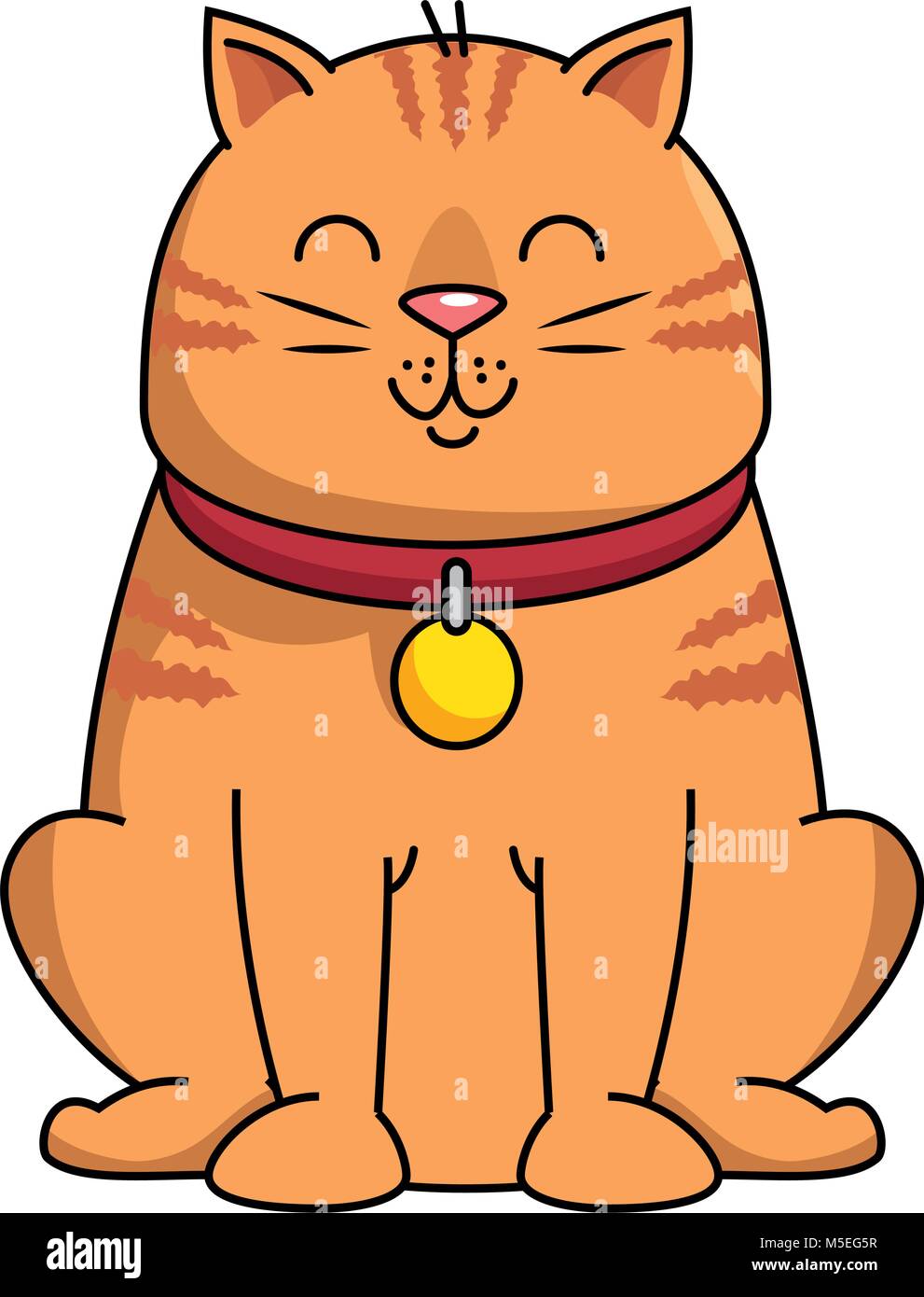 cute cat mascot character vector illustration design Stock Vector Image ...