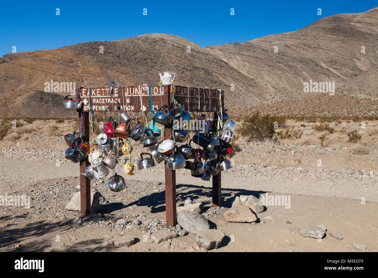 Teakettle Junction, Death Valley National Park, California Stock Photo