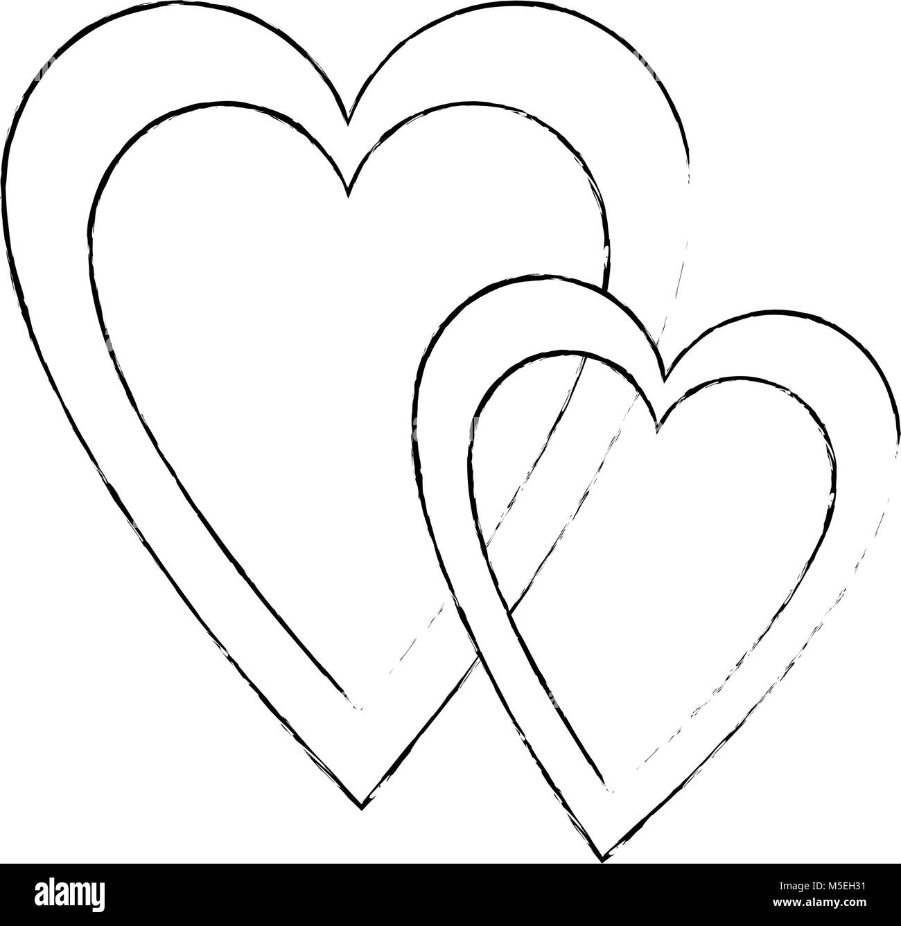 hearts love romantic icon Stock Vector Image & Art - Alamy