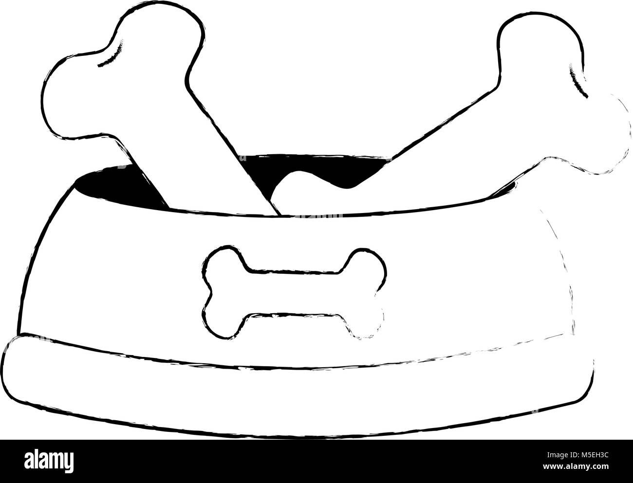 Dog bowl bones Stock Vector Images - Alamy