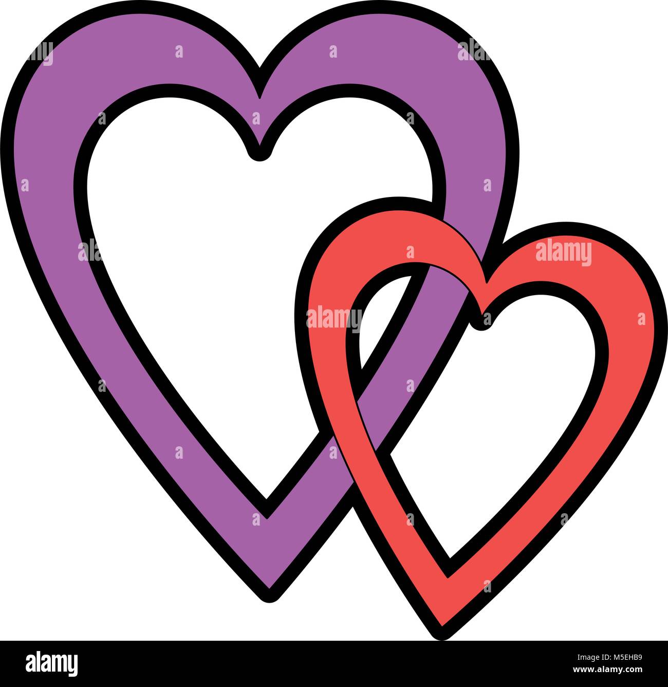 hearts love romantic icon Stock Vector Image & Art - Alamy