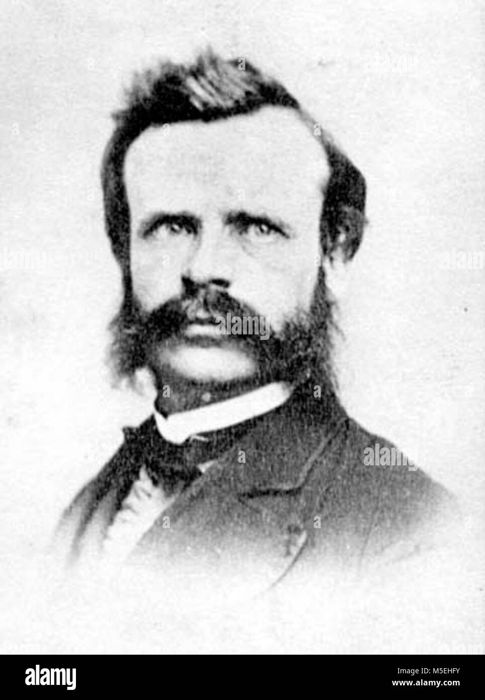 Grand Canyon Powell Expedition   Formal portrait of John Wesley Powell. With mustache only. No beard. Age 35. Circa 1869. Grand Canyon National Park Stock Photo