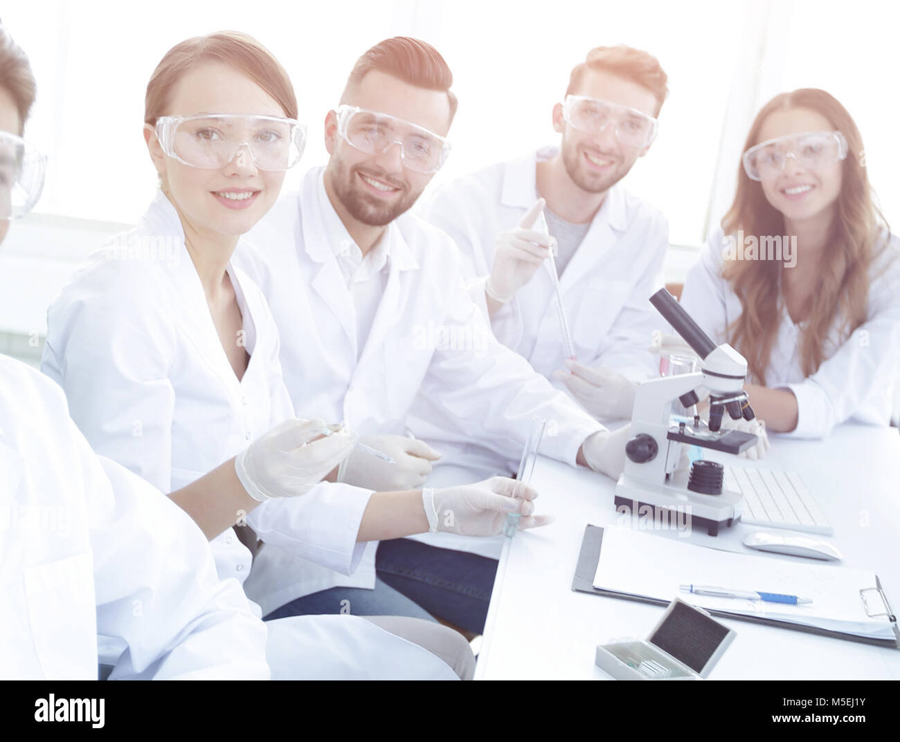head of the scientific project and research team at the workplac Stock Photo