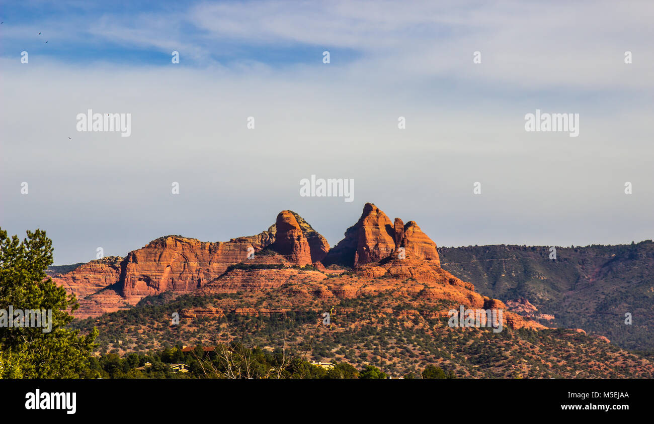 Landscape Of Red Rock Outcroppings In Southwest Mountains Stock Photo ...