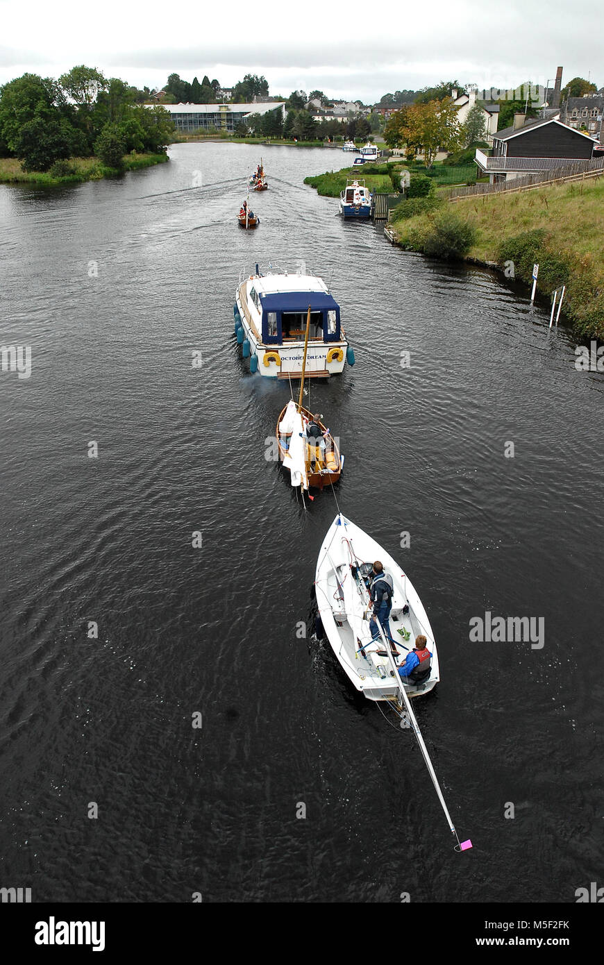 The fleet shoots the bridge at Enniskillen during the first leg of the