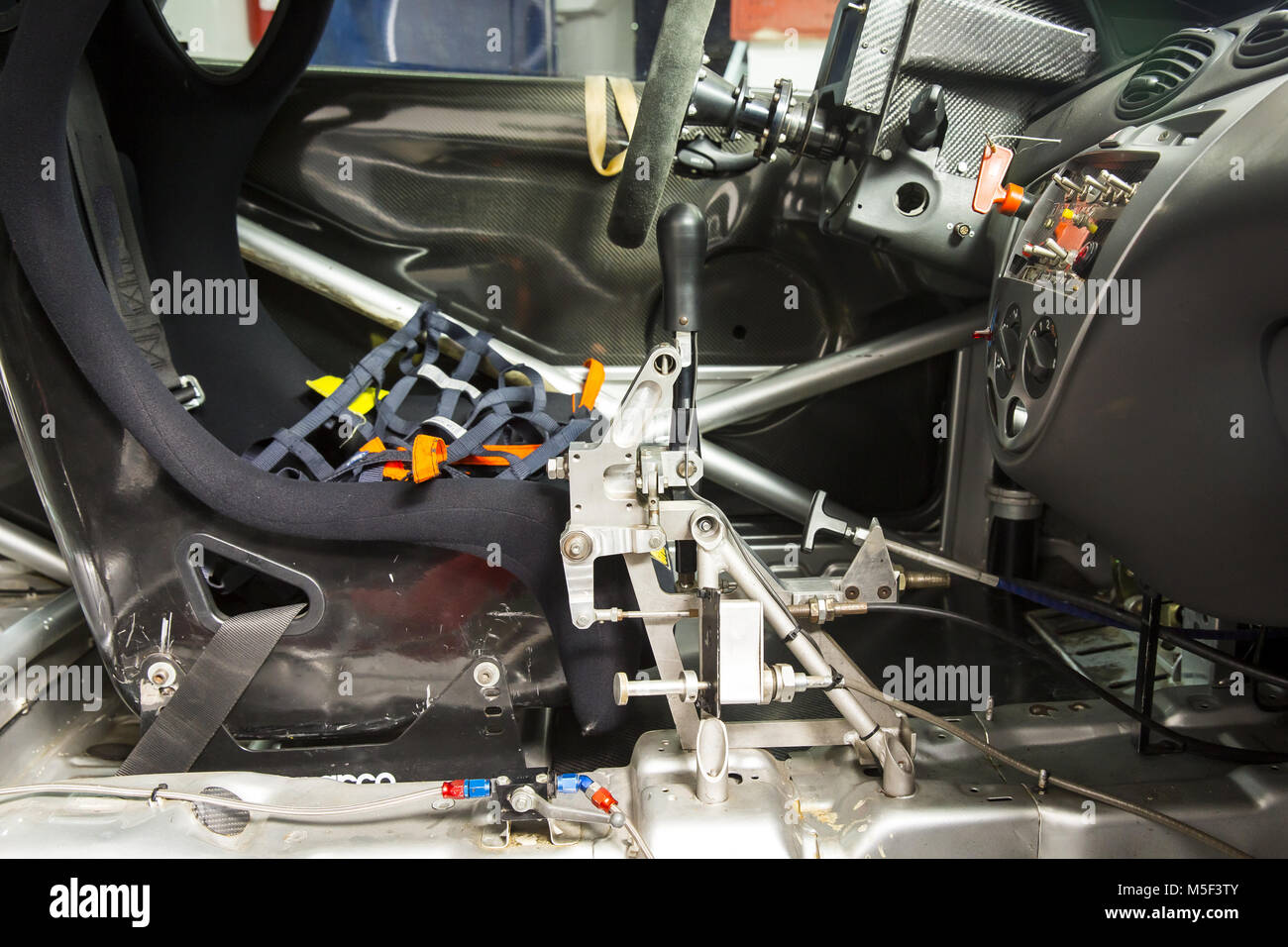 Interior Of A Racing Car With Roll Cage Stock Photo Alamy