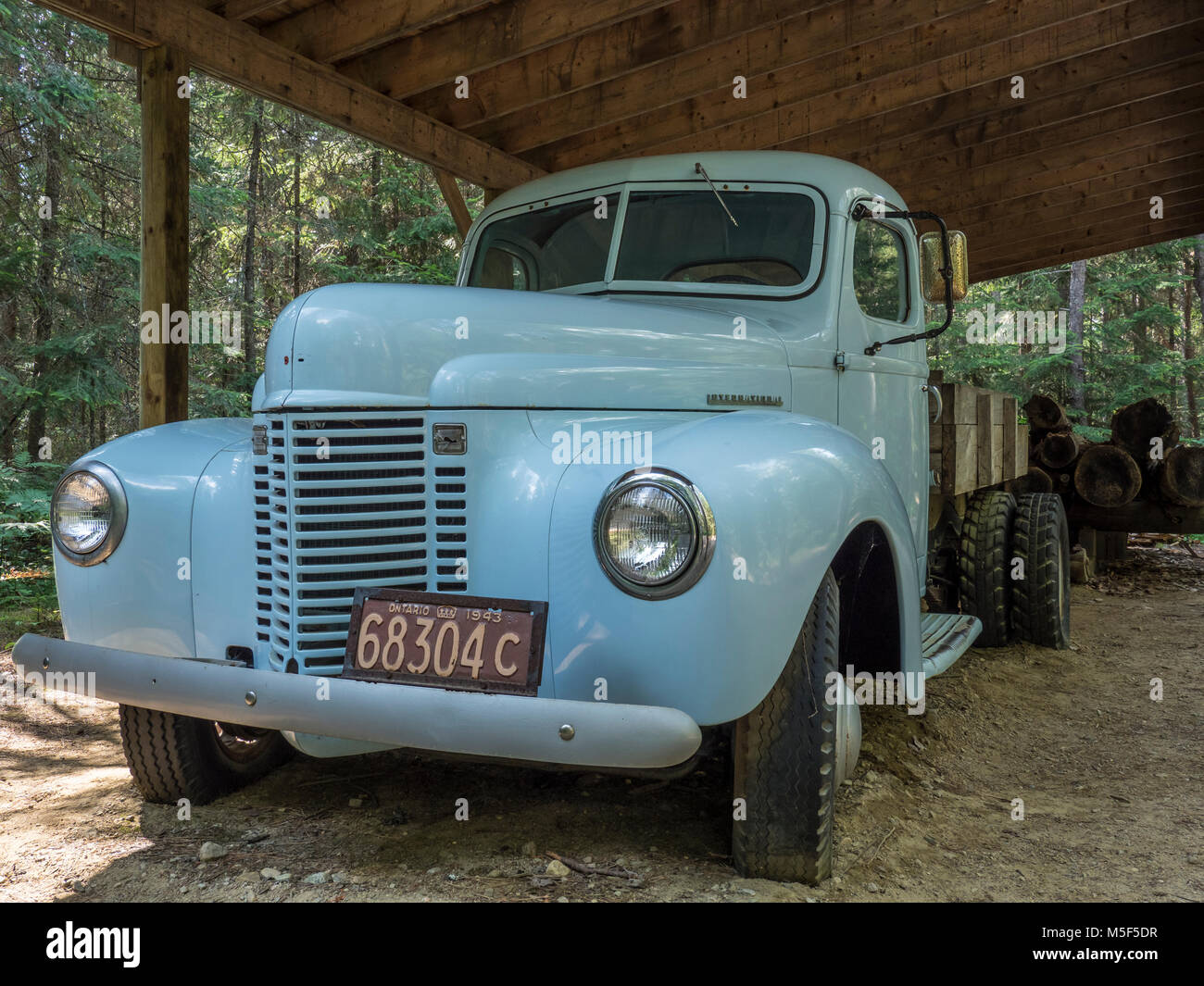 International Harvester truck, Algonquin Logging Museum, Algonquin Provincial Park, Ontario, Canada. Stock Photo
