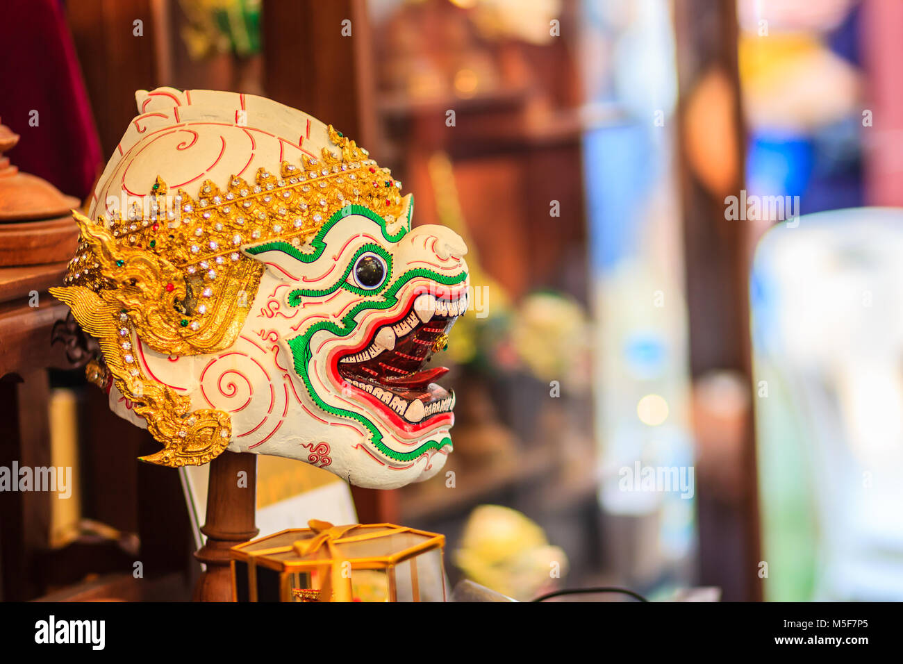 Thai handicraft mask head character from ramayana epic for thai
