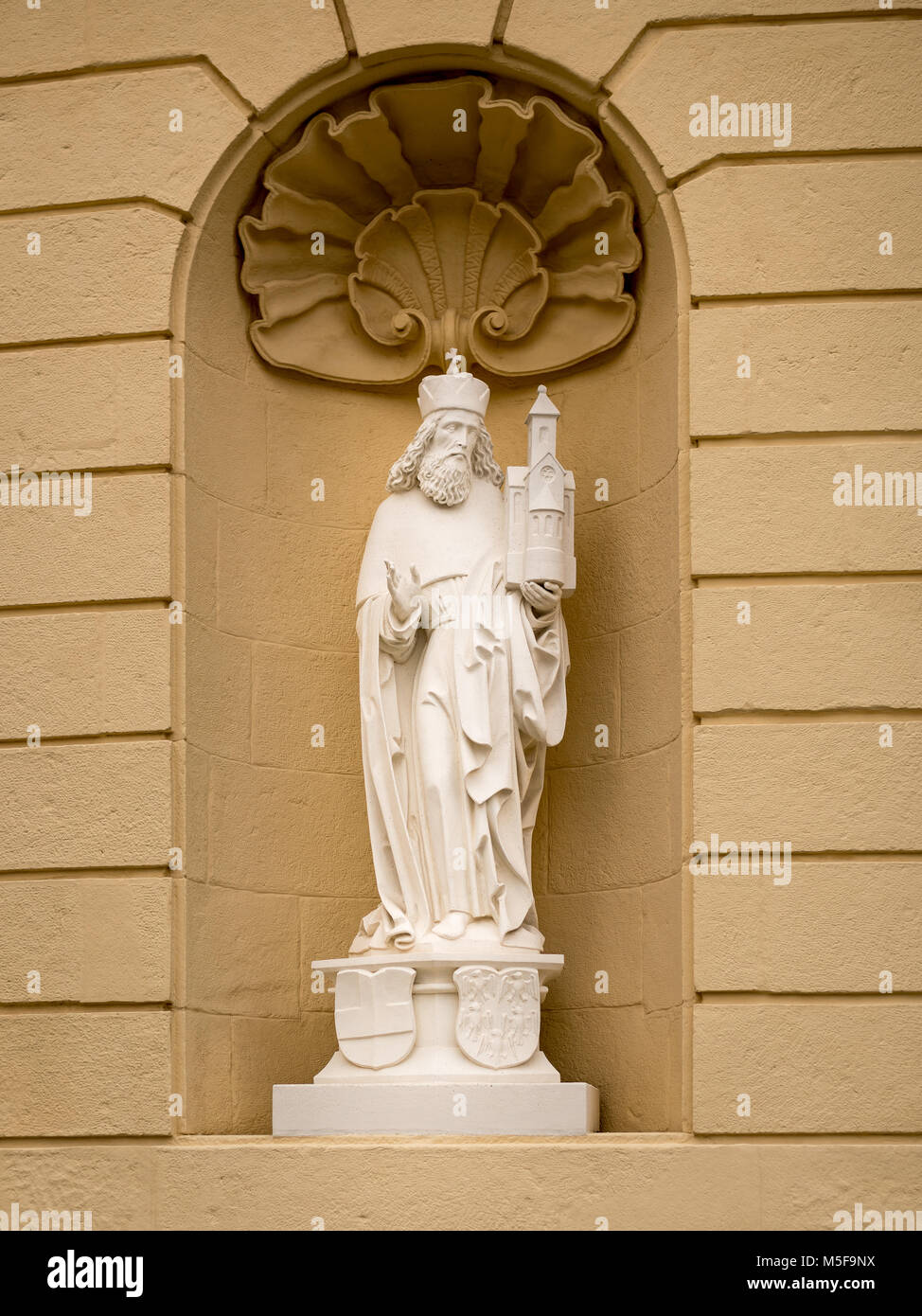 Statue of Leopold III of Austria near entrance of monastery Klosterneuburg, Austria Stock Photo