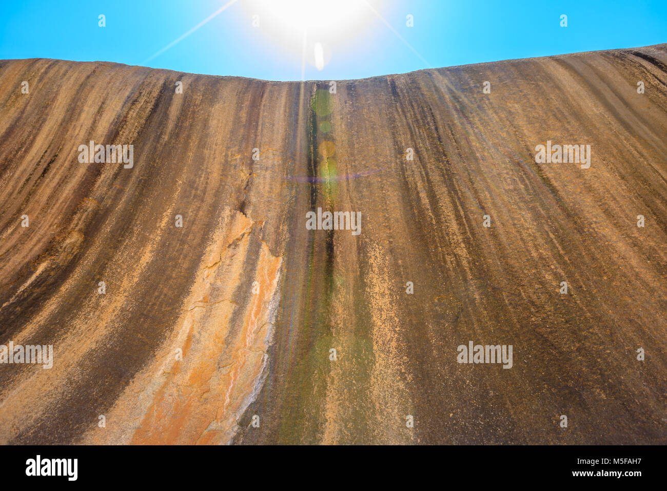 Front view of scenic Wave Rock a natural rock formation that is shaped ...