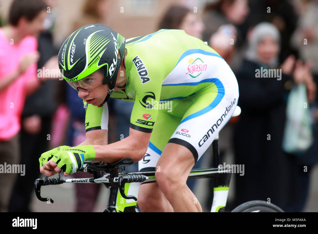 Davide VILLELLA from Team Cannondale race past Queen's University