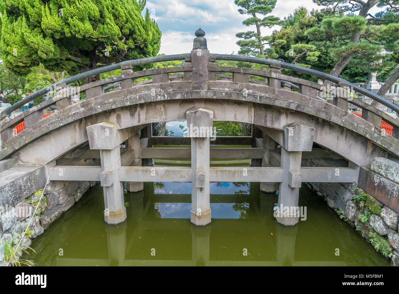 Taiko-bashi (Drum Bridge) and San no Torii gate at the entrance of