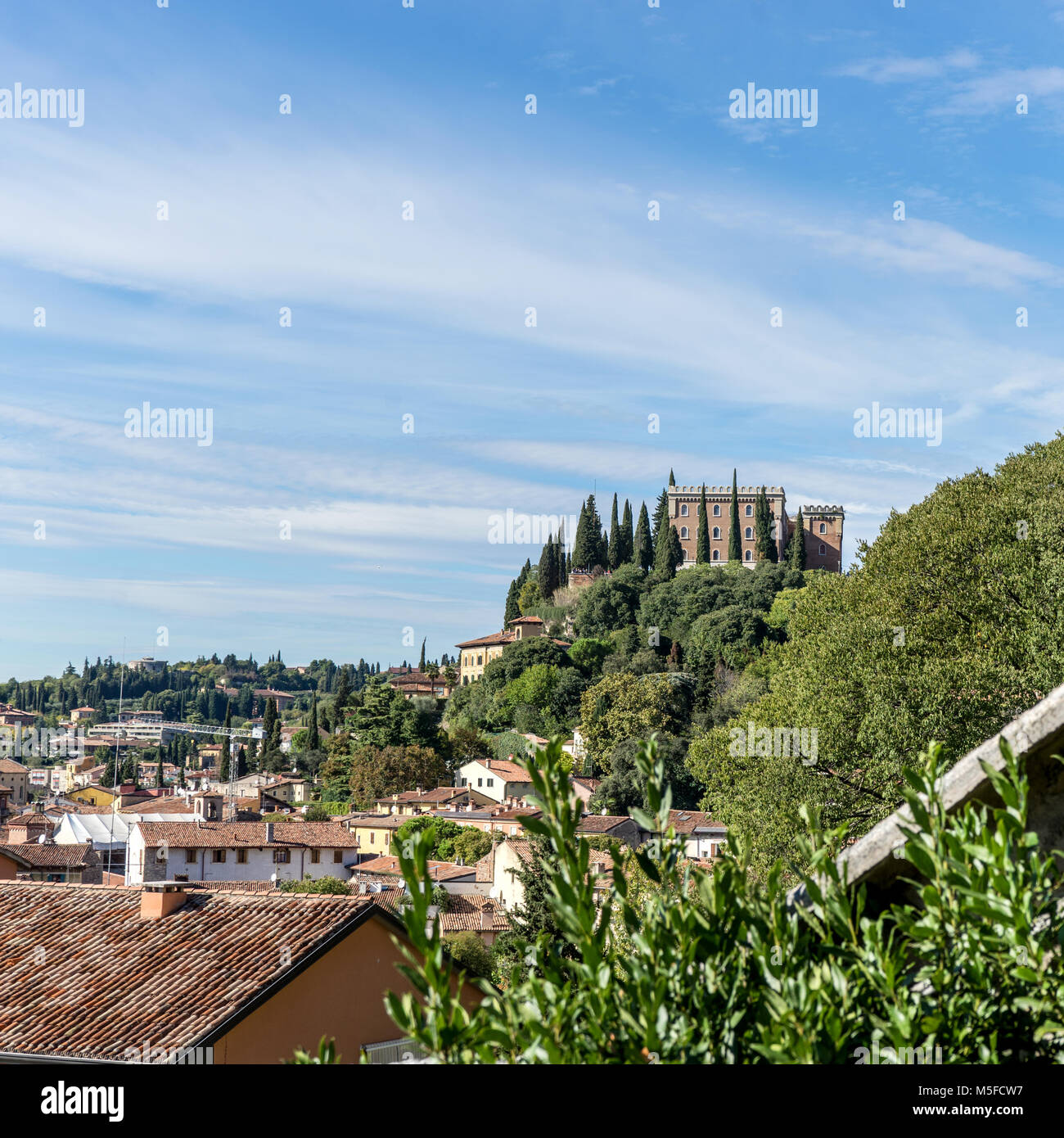 View of a the Castel San Pietro in Verona in Italy Stock Photo