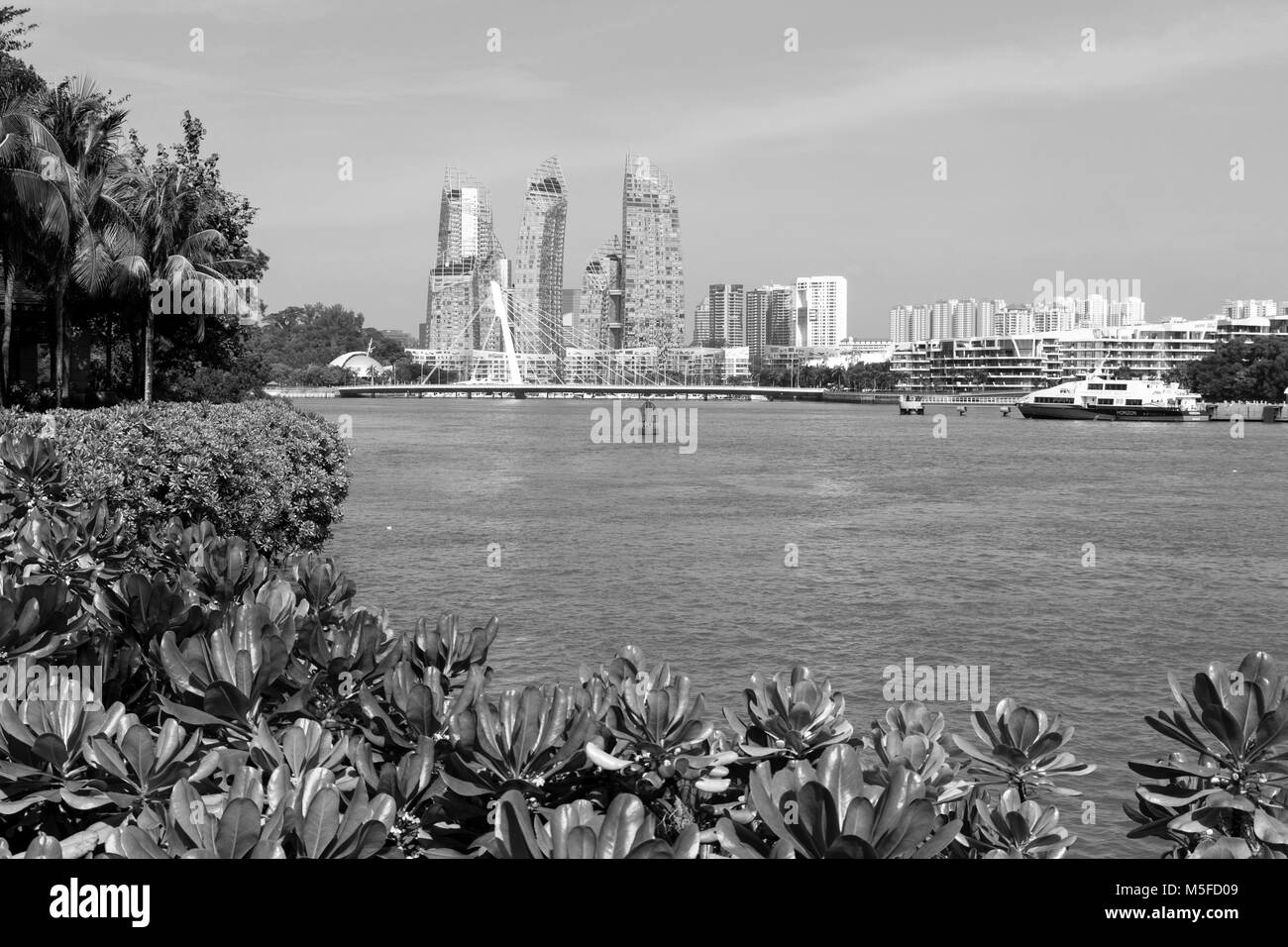 KEPPEL BAY, SINGAPORE, December 10 2017: Marina at Keppel Bay in Singapore.View from Sentosa Stock Photo