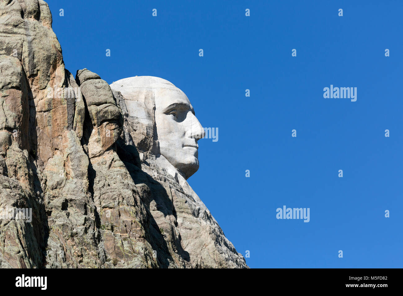 SD00014-00...SOUTH DAKOTA - Presedent George Washington carved into a mountain side at Mount Rushmore National Memorial. Stock Photo