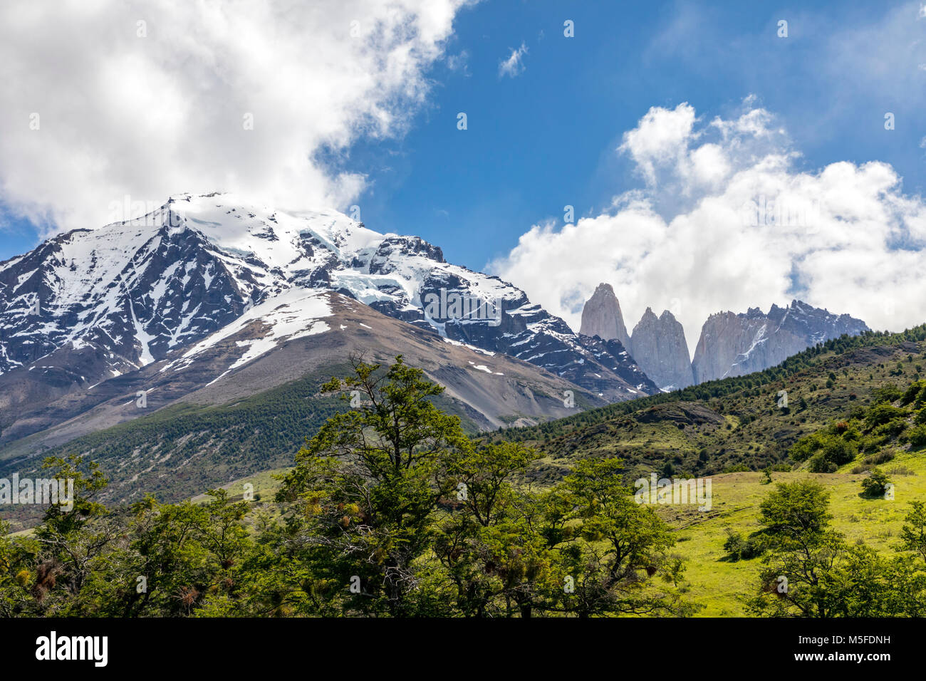 Cordillera del Paine; Torres del Paine National Park; El Chaltén; Patagonia; Argentina Stock Photo