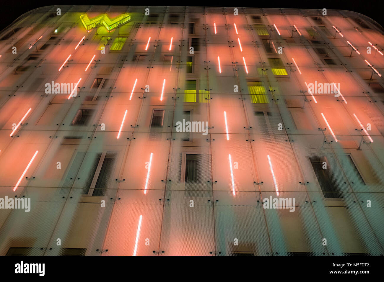 London Lit-up building - Stock Image