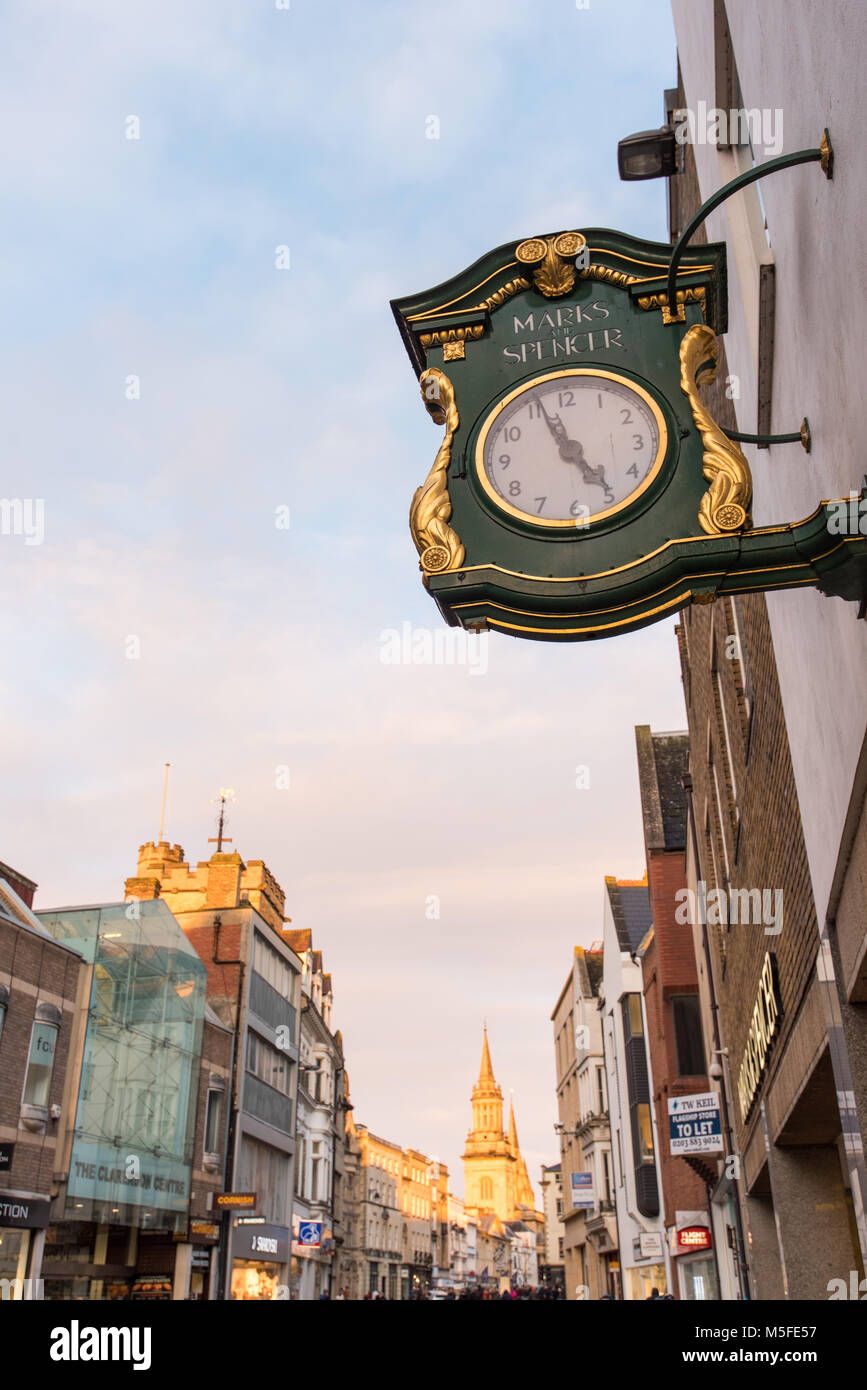 Marks and Spencer clock on Queen Street Oxford UK Stock Photo Alamy