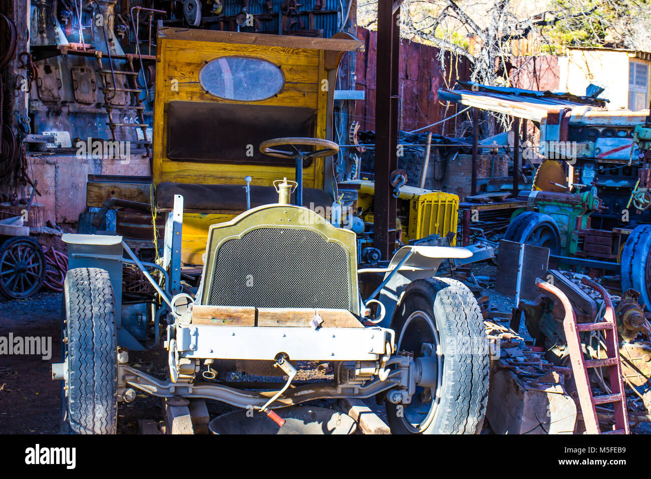 Vintage Antique Automobile In Salvage Yard Stock Photo Alamy