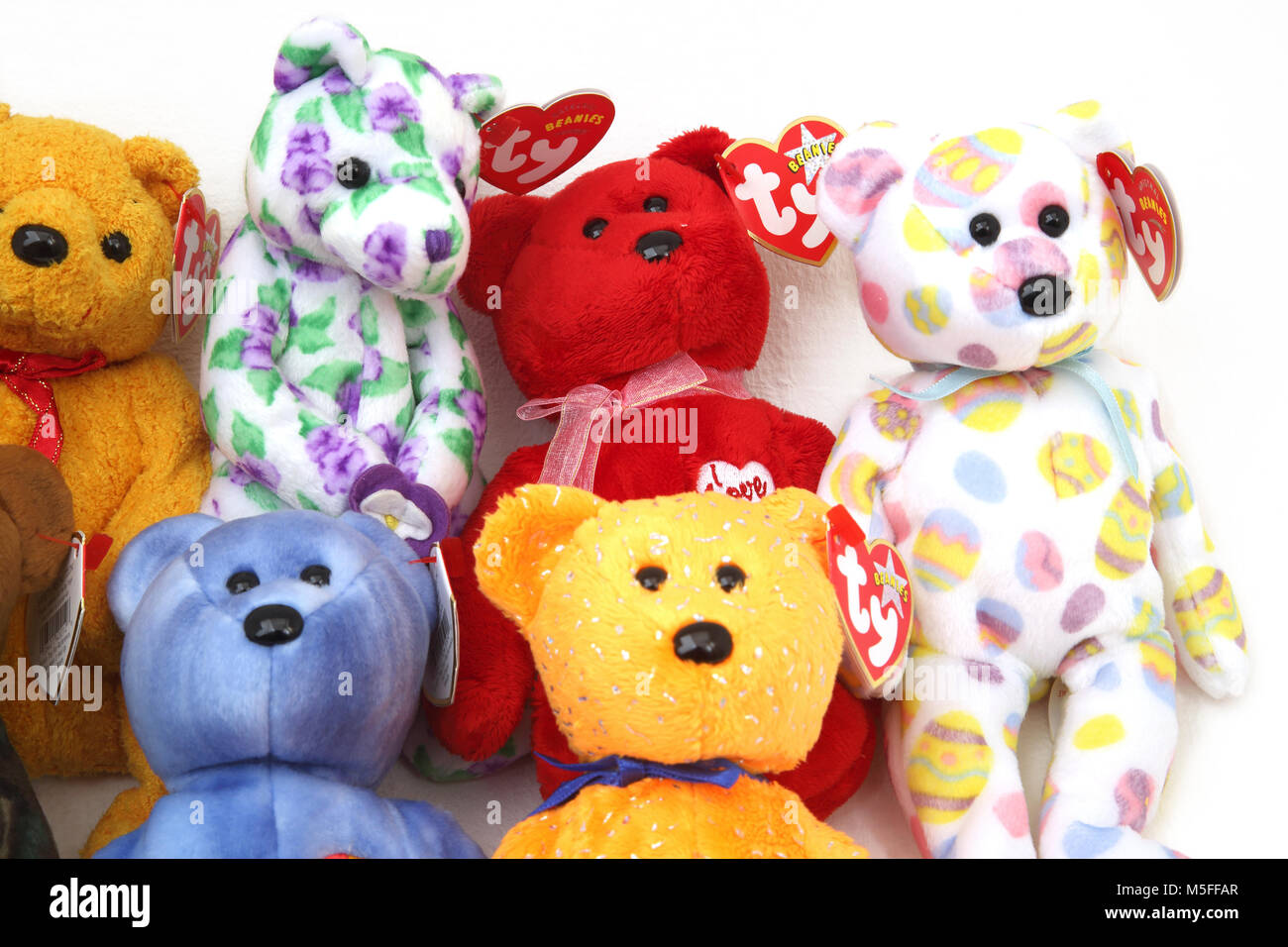 Collection of TY Beanie Babies Stock Photo