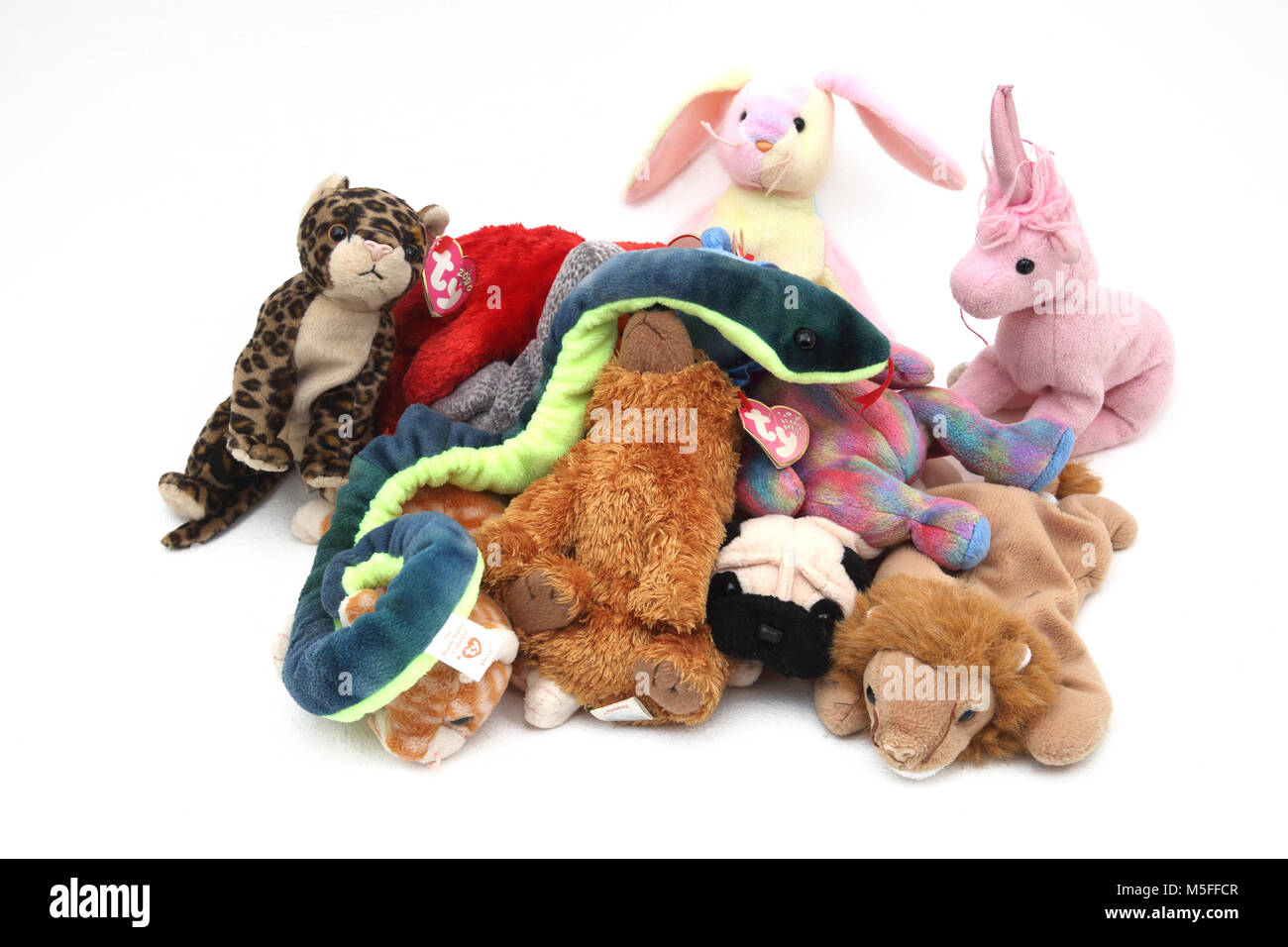 Collection of TY Beanie Babies Stock Photo