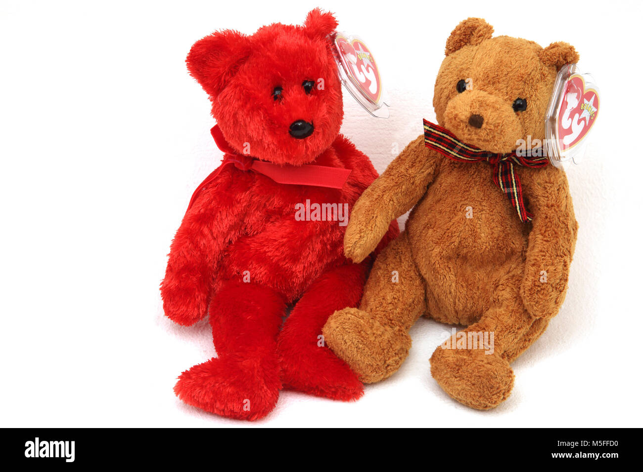 Two TY Beanie Babies Bears Stock Photo