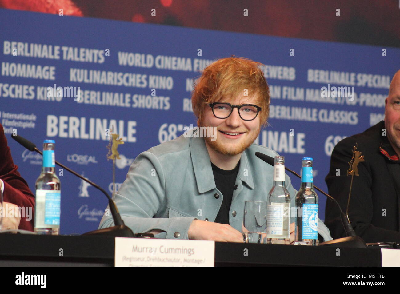 Berlin, Germany. 23th February, 2018. Press conference at the Grand Hyatt Hotel in Berlin/Germany for “ Songwriter“ by 68th Berlinale. ed sheeran Stock Photo