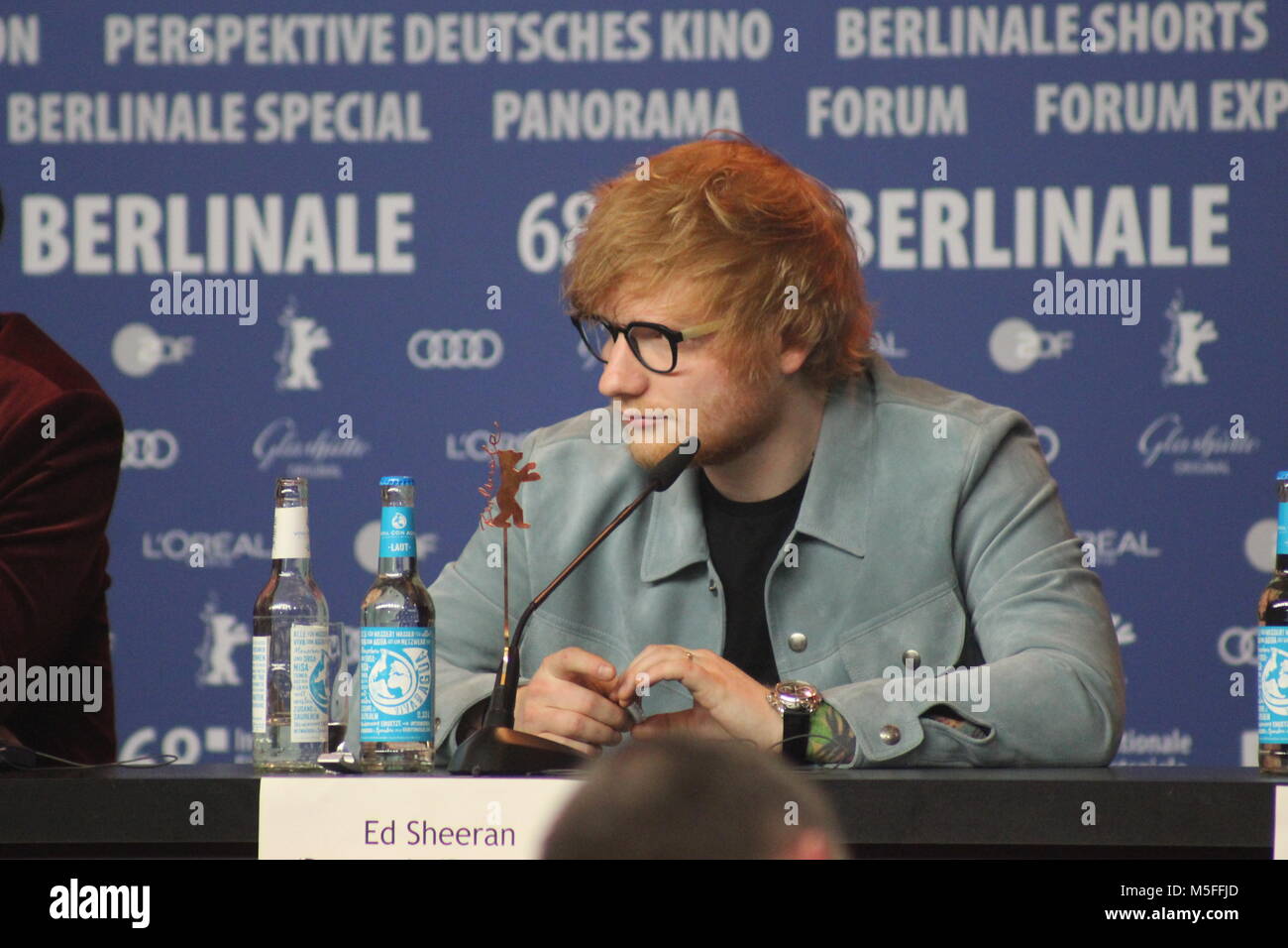 Berlin, Germany. 23th February, 2018. Press conference at the Grand Hyatt Hotel in Berlin/Germany for “ Songwriter“ by 68th Berlinale. ed sheeran Stock Photo