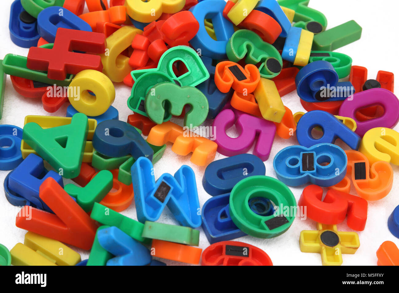 Magnetic Alphabet and Numbers Stock Photo