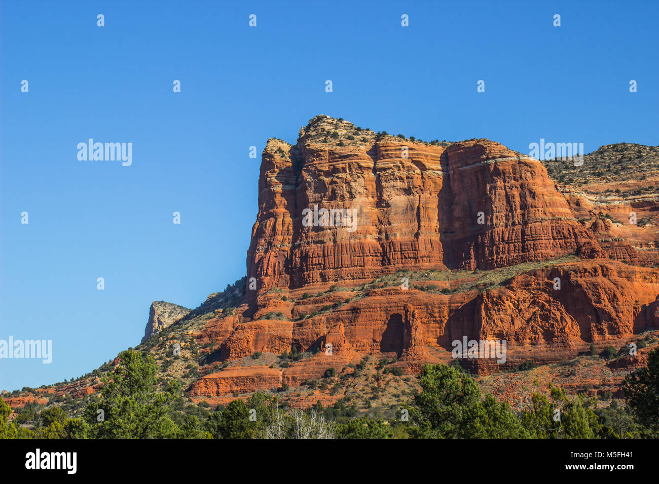 Red Rock Mountains Showing Geological Layers Stock Photo - Alamy