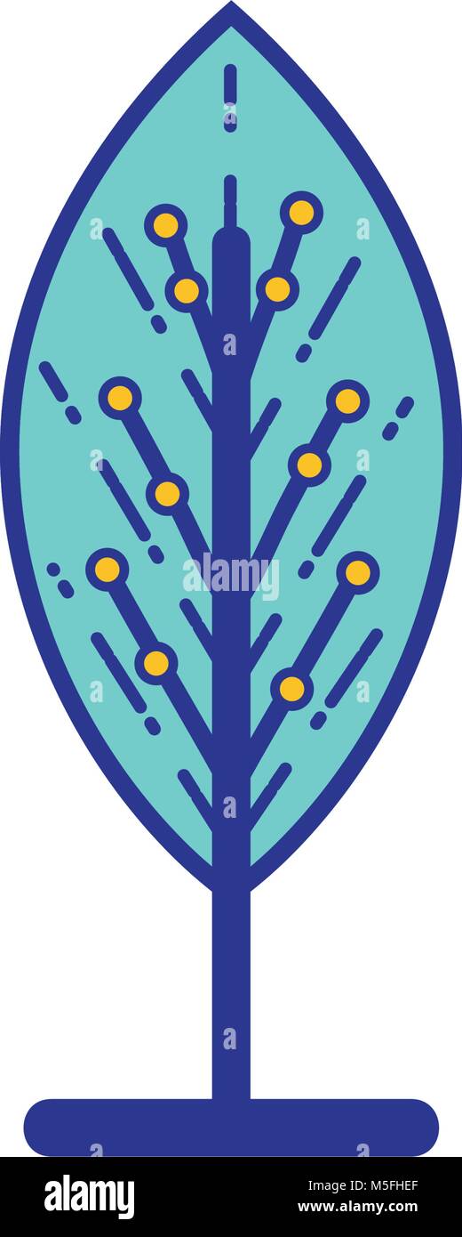 virtual reality tree with circuits device vector illustration Stock ...