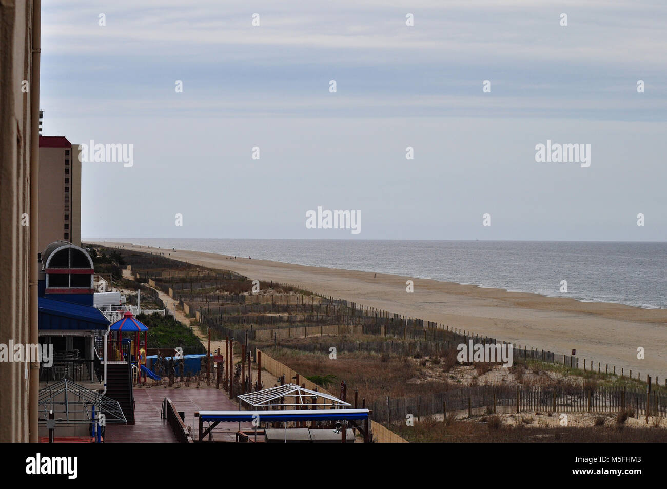 Balcony view Atlantic Ocean coast line in Ocean City Stock Photo