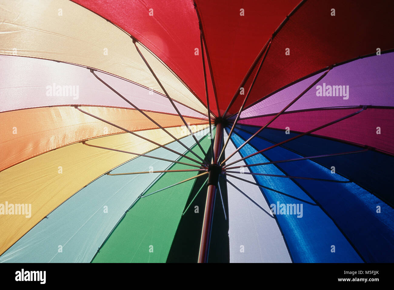 Close up of Rainbow Colour Umbrella Stock Photo