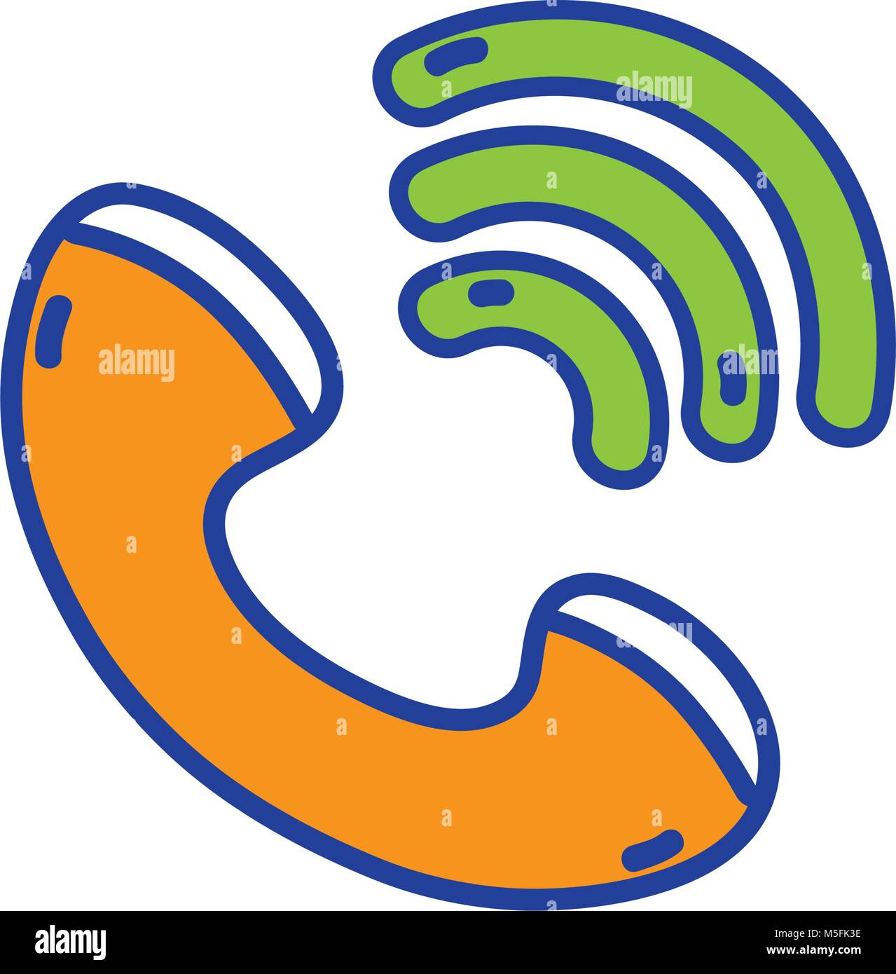 full color phone calling sign telephone icon vector illustration Stock ...
