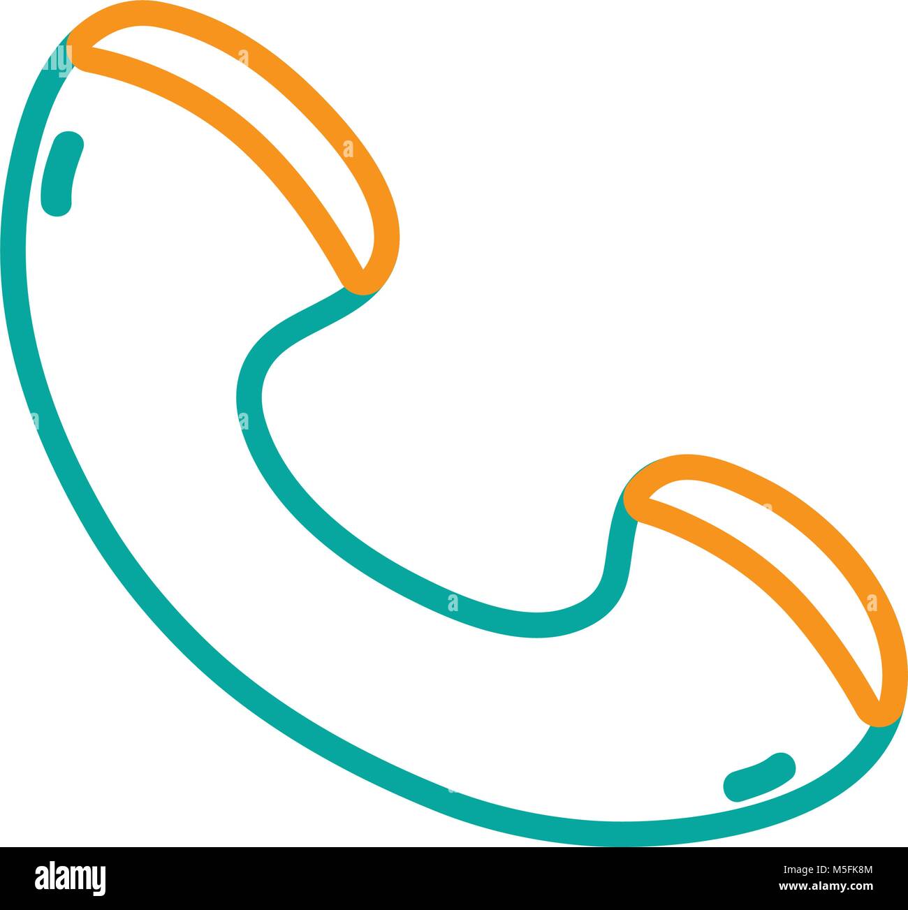 color line phone sign to call mobile communication vector illustration ...