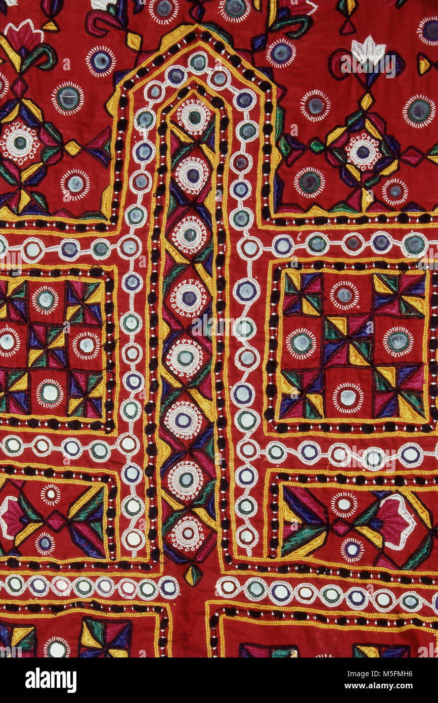 Embroidery work in Bunny area, Rann of Kutch, Gujarat, India Stock Photo