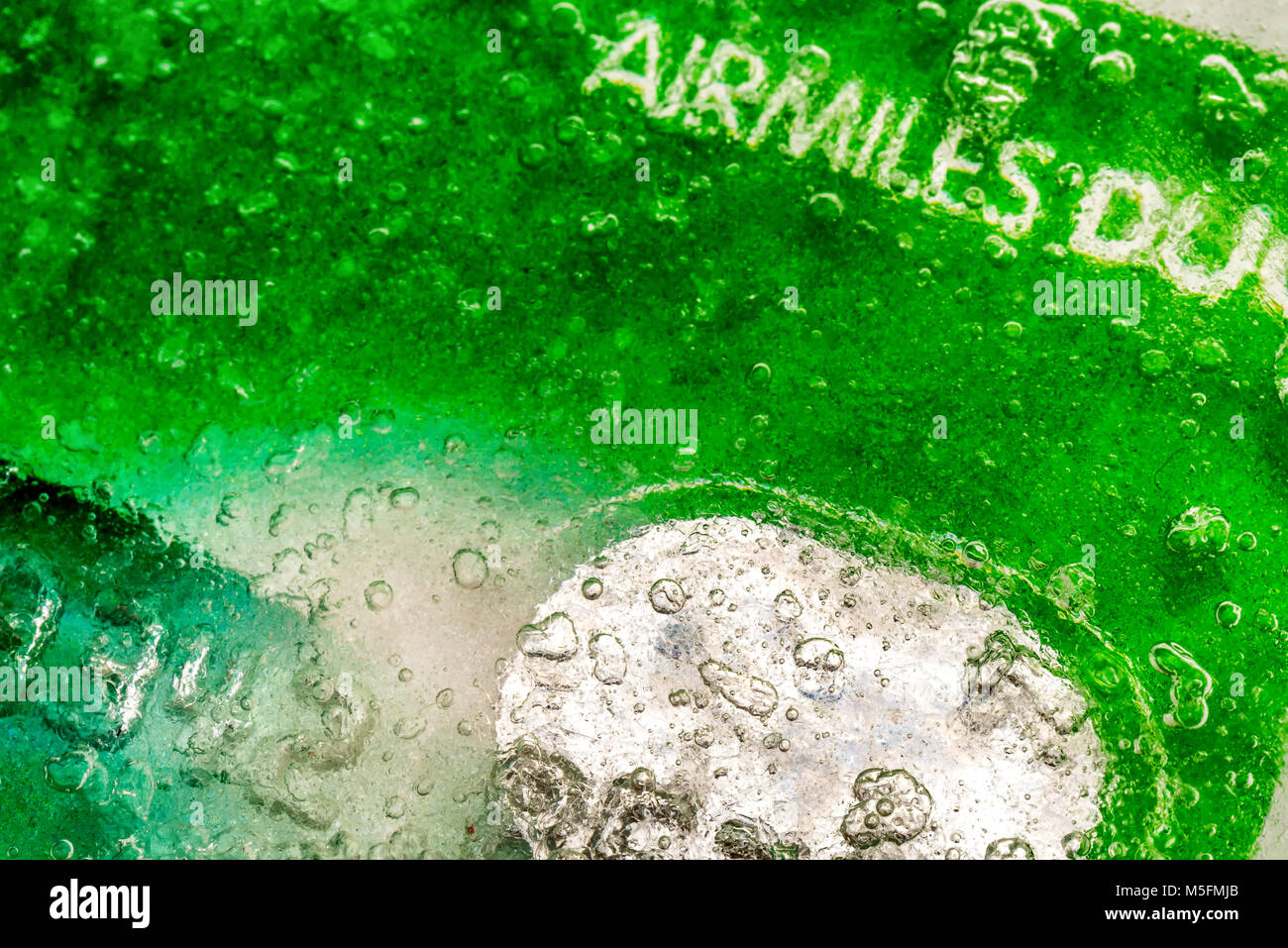 Closeup view Airmiles Duo ice frozen credit debit card. Stock Photo