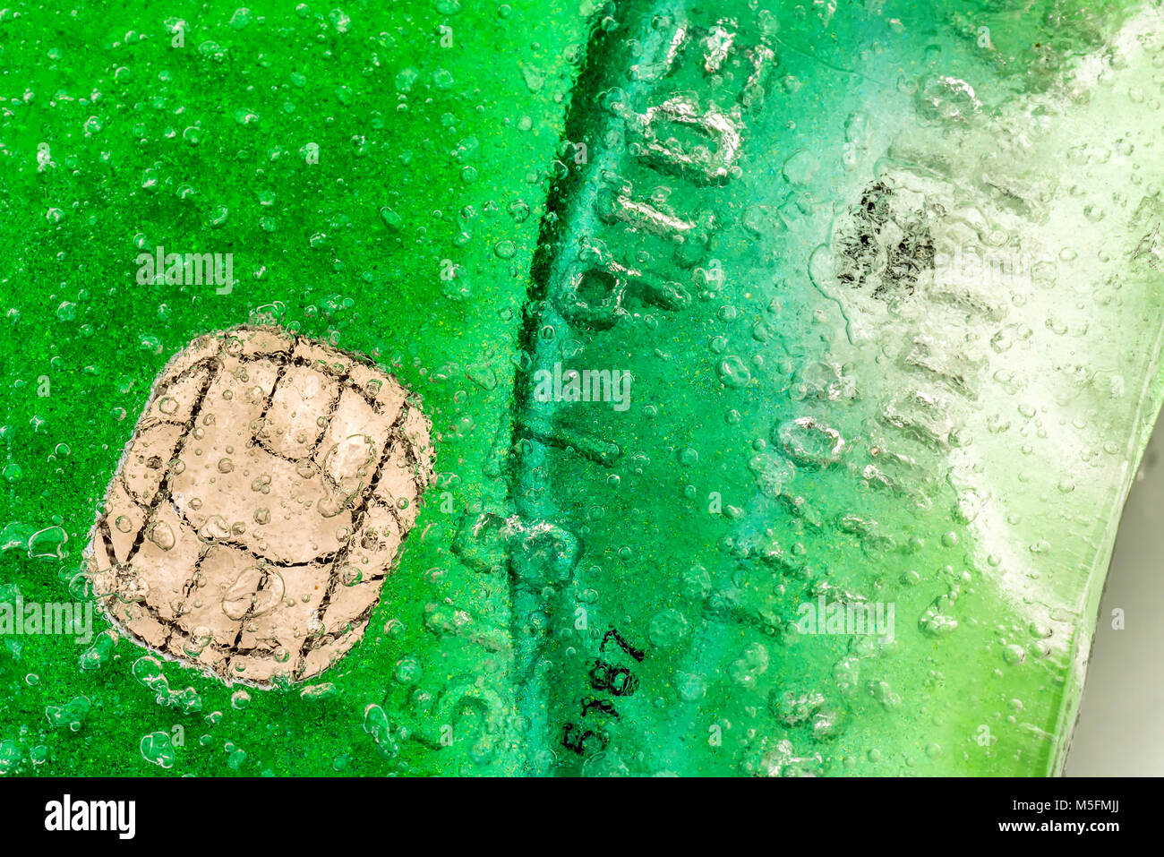 Closeup View Ice Frozen Credit Debit Card Stock Photo Alamy