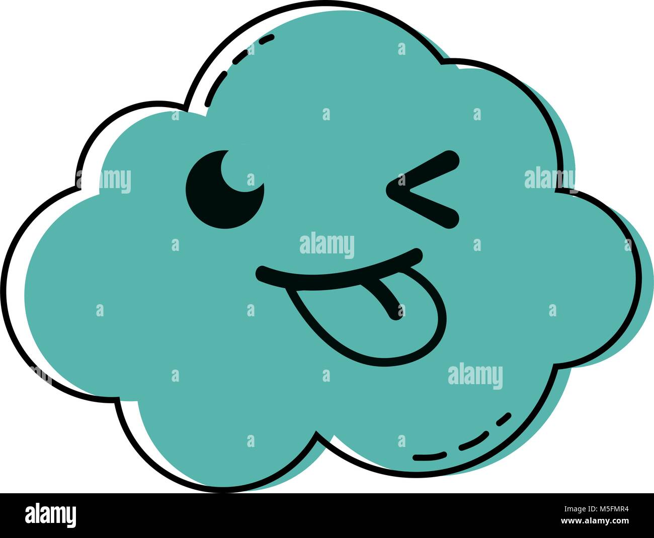 color funny and cute cloud kawaii weather vector illustration Stock ...
