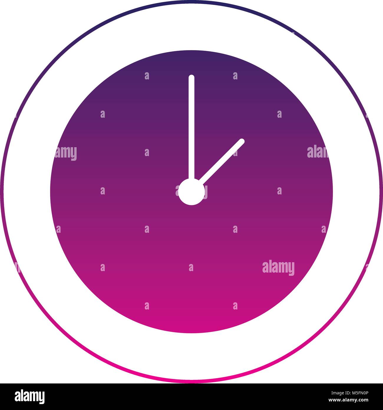 silhouette circle wall clock time object vector illustration Stock