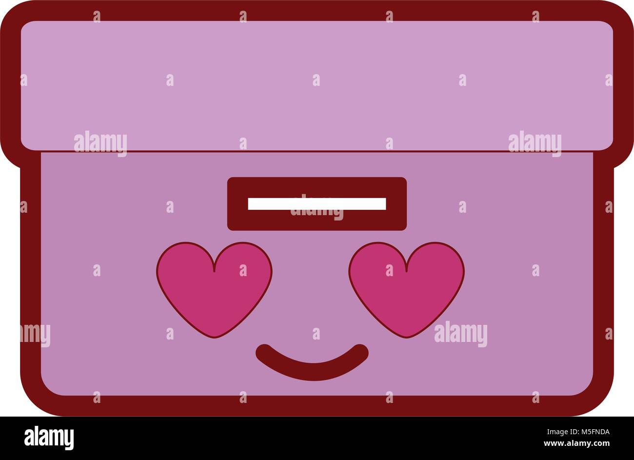 line color box archive in love kawaii cartoon vector illustration Stock ...
