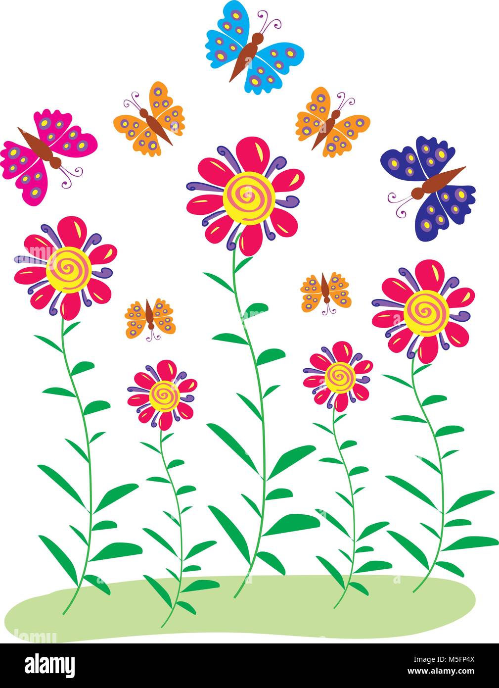 flowers and butterflies Stock Vector Image & Art - Alamy