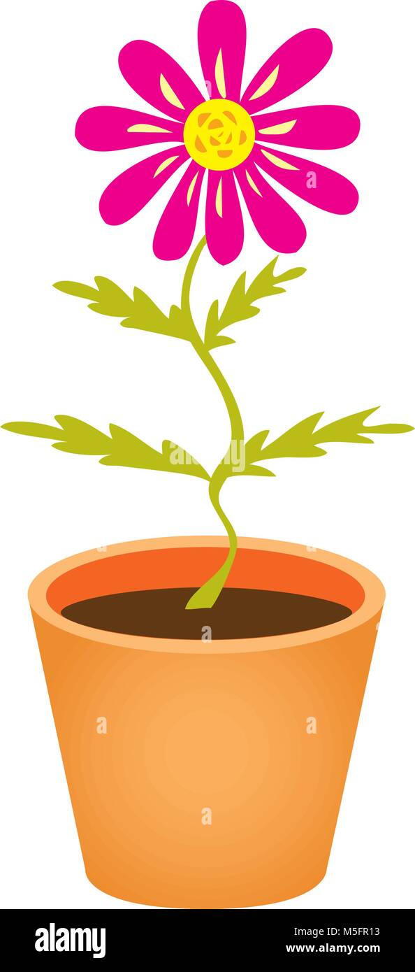 A cartoon flower growing in a plant pot Stock Vector Image & Art - Alamy