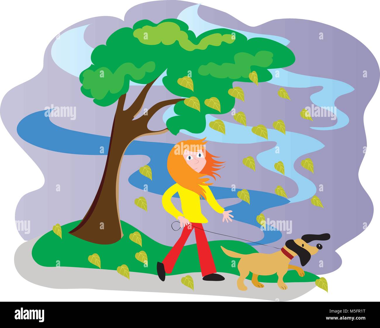 Windy day illustration hi-res stock photography and images - Alamy