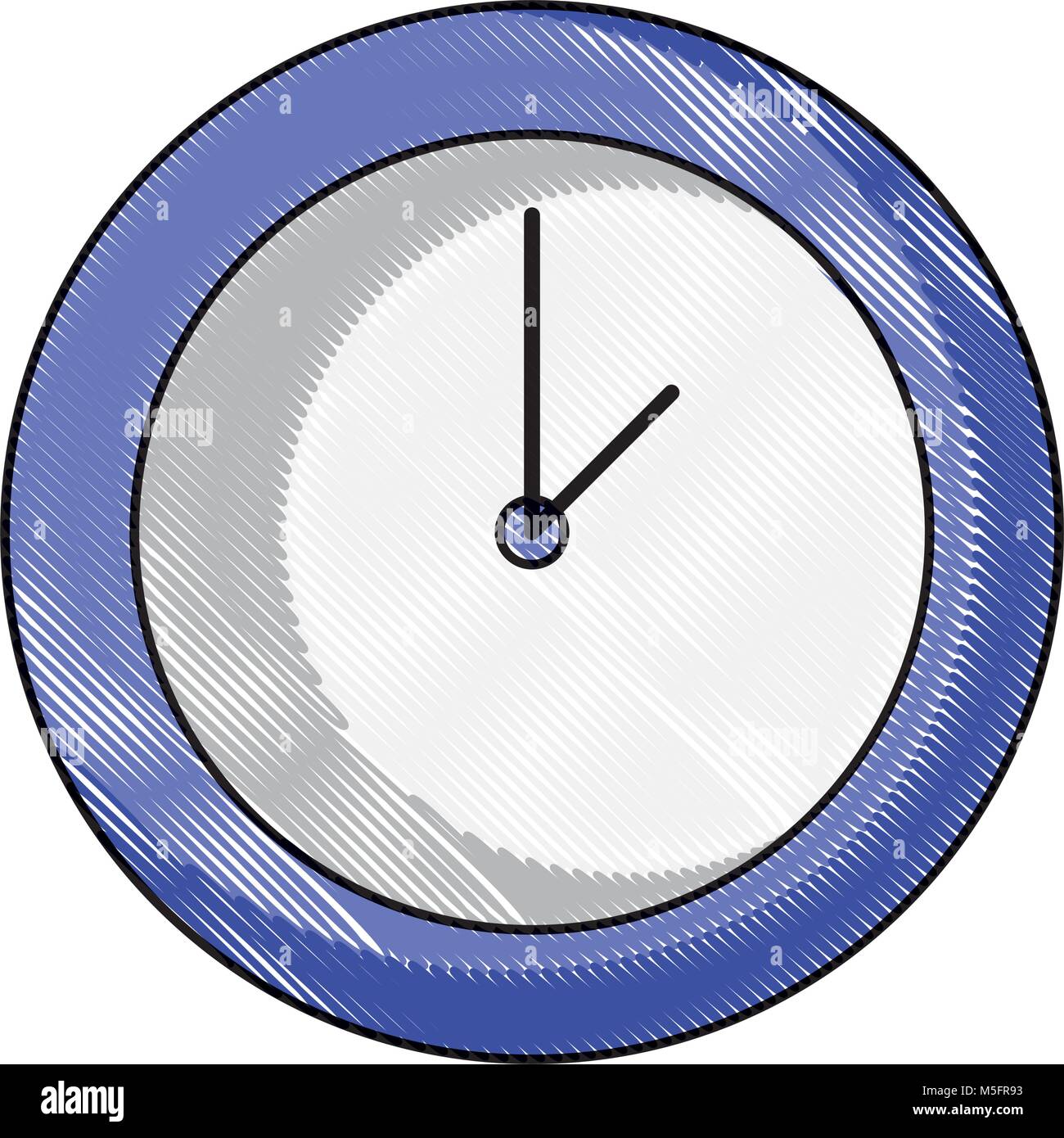 grated circle wall clock time object vector illustration Stock Vector ...